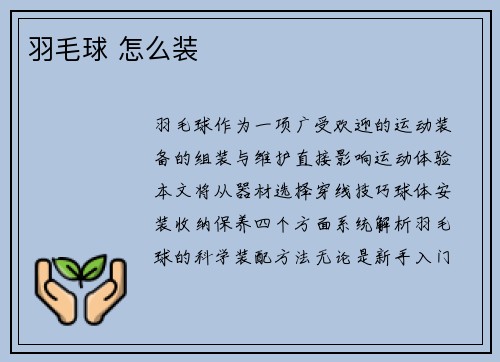 羽毛球 怎么装